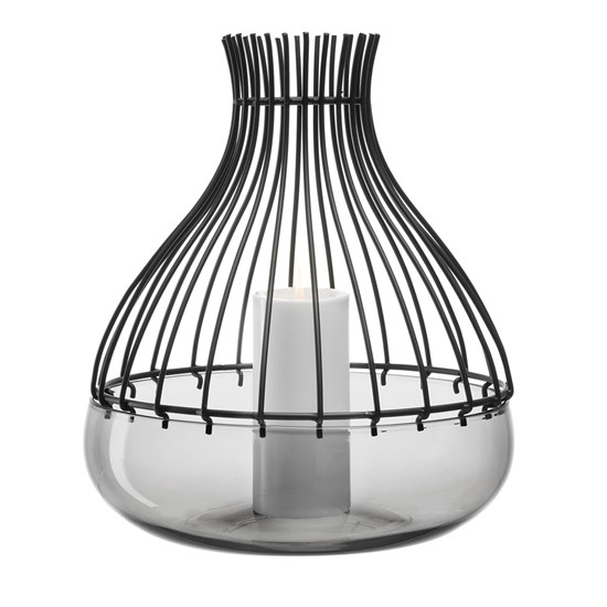 Svícen 29 cm s černou kovovou krytkou_3