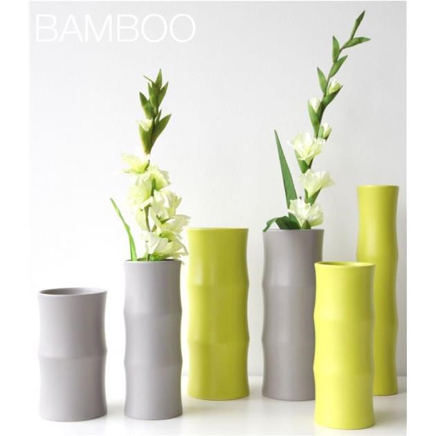 Váza BAMBOO 36 cm šedá matná_0