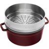 Hrnec STAUB kulatý 26 cm vínový s pařákem_0