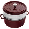 Hrnec STAUB kulatý 26 cm vínový s pařákem_1