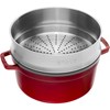 Hrnec STAUB kulatý 26 cm červený s pařákem_0