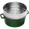 Hrnec STAUB kulatý 26 cm zelený s pařákem_0