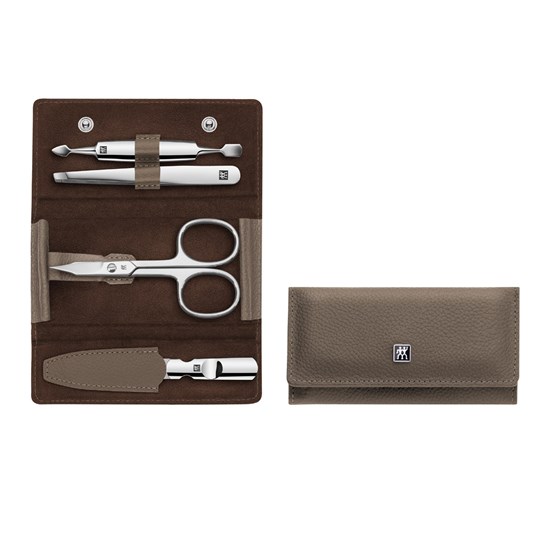 Manikúra 4-dílná s nůžky Etui hnědá_0