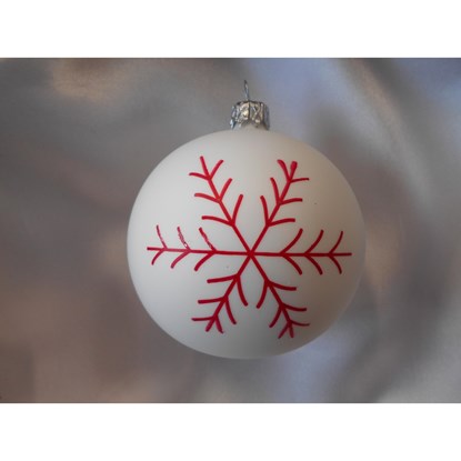 Vánoční koule 8 cm dekor vločka/stromek SET/6ks_0