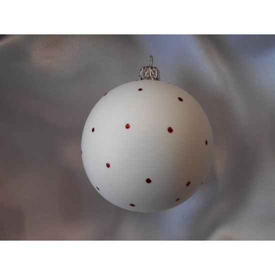 Vánoční koule 8 cm dekor tečky/airbrush SET/6ks_0