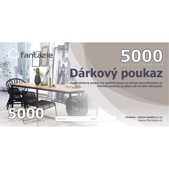 Dárková poukázka v hodnotě 5000 Kč_0