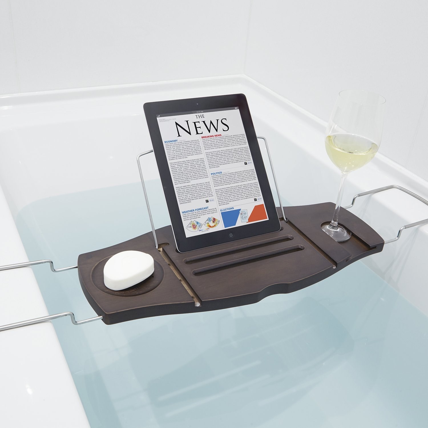 Polička na vanu AQUALA hnědá_1