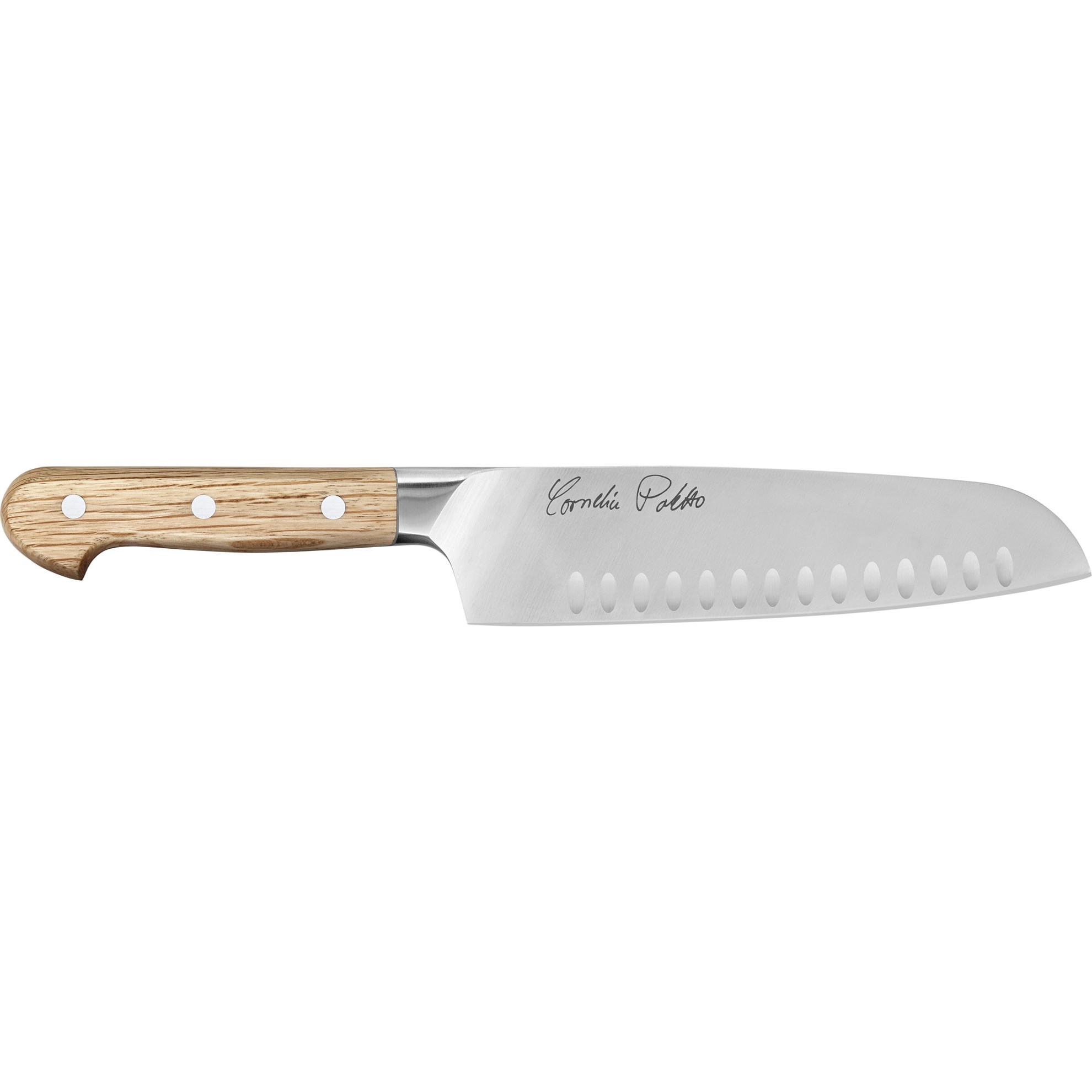 Nůž Santoku s vlnkami 18 cm PRO dub_0