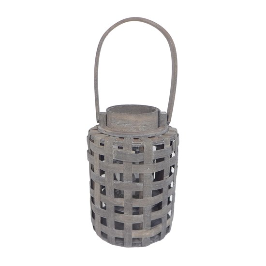 Lucerna s dřevěnou rukojetí a skleněným_0