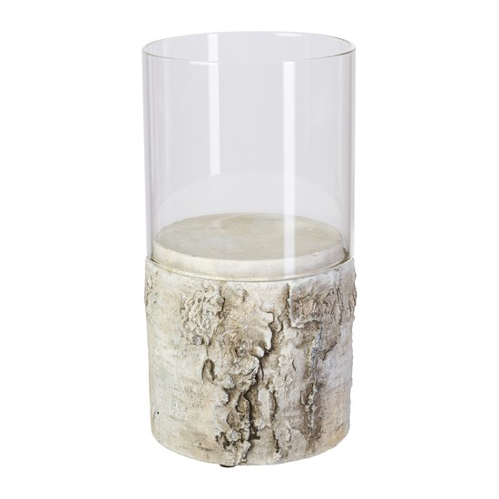 Cementový svícen/kůra břízy 12x12x23cm_0