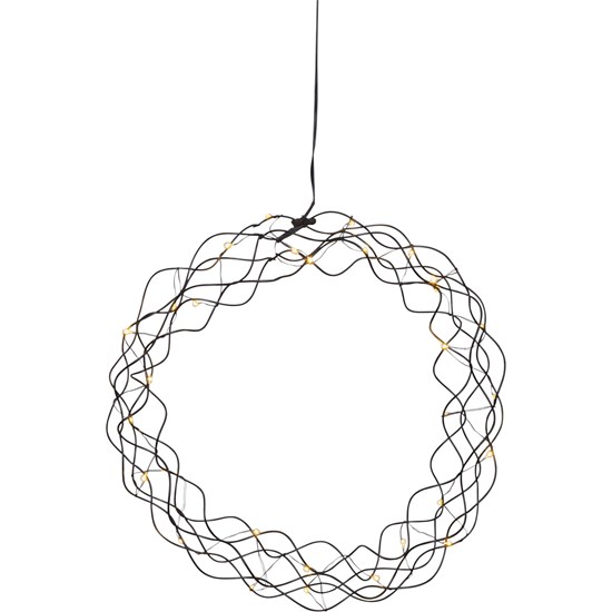 Závěsný svítící věnec CURLY 30x LED P.30 cm černý_1