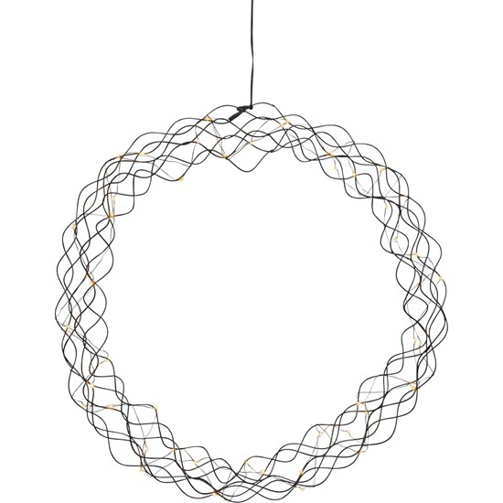 Závěsný svítící věnec CURLY 50x LED P.45 cm černý_1