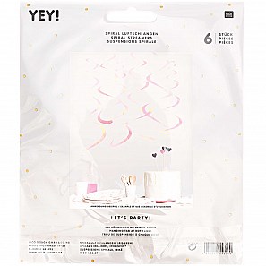 Závěsná spirála TWIN duhová bílá 50 cm SET/6 ks_0