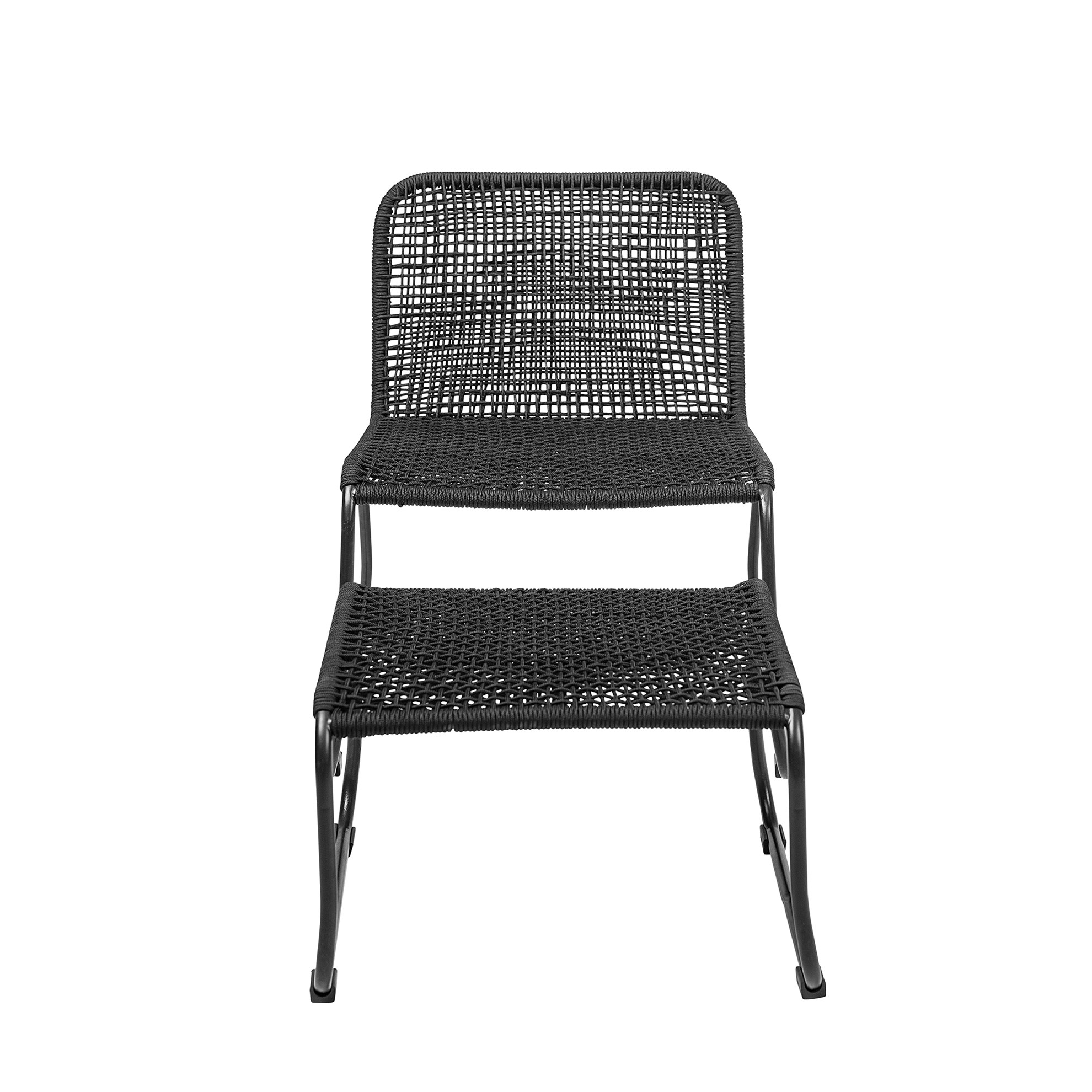 Židle s podnožkou - černá_0