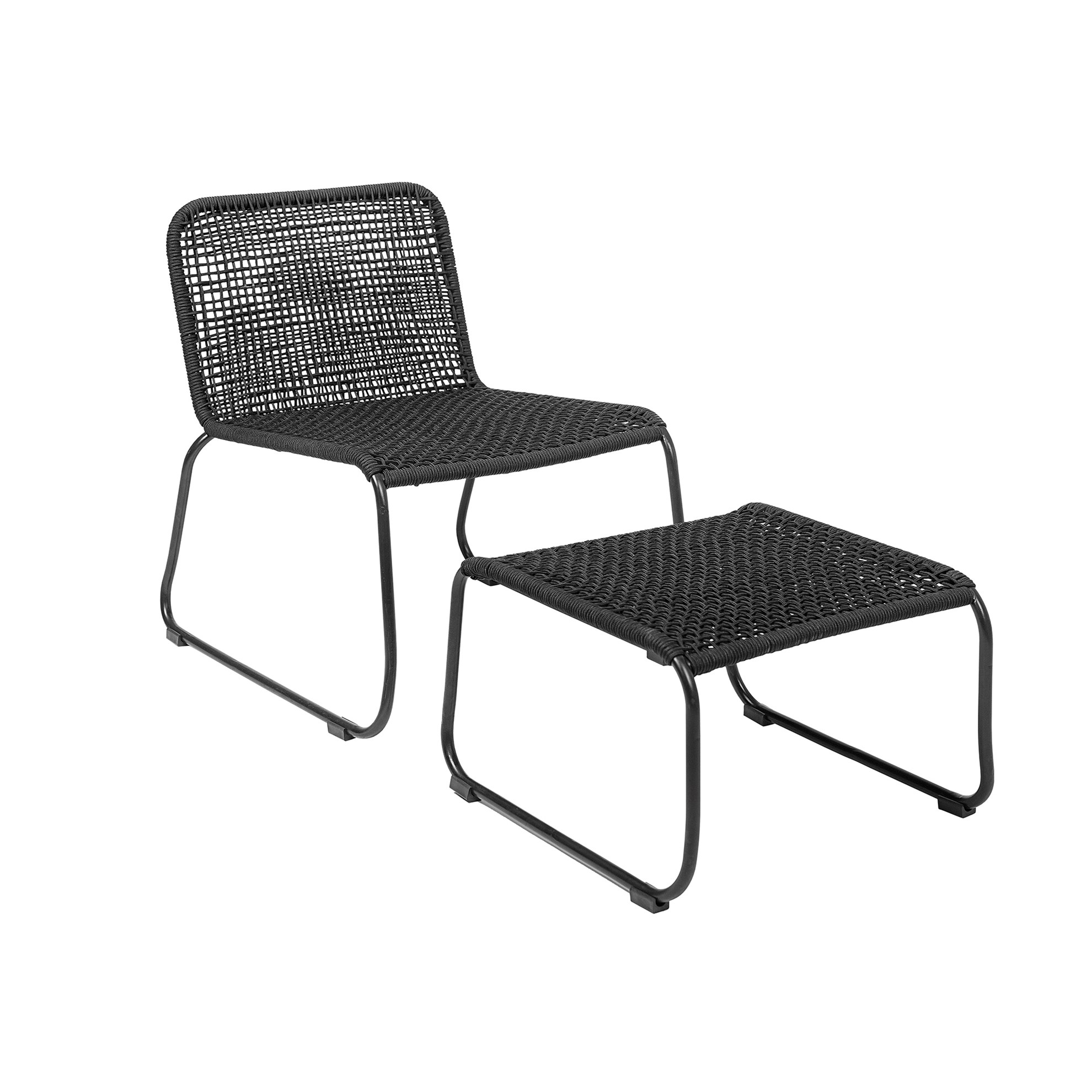 Židle s podnožkou - černá_4