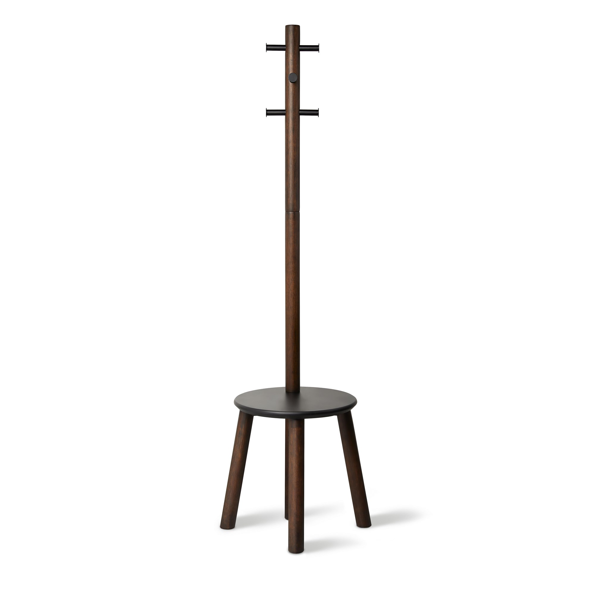Věšák se stoličkou PILLAR 167x50 cm tm.hnědý_1