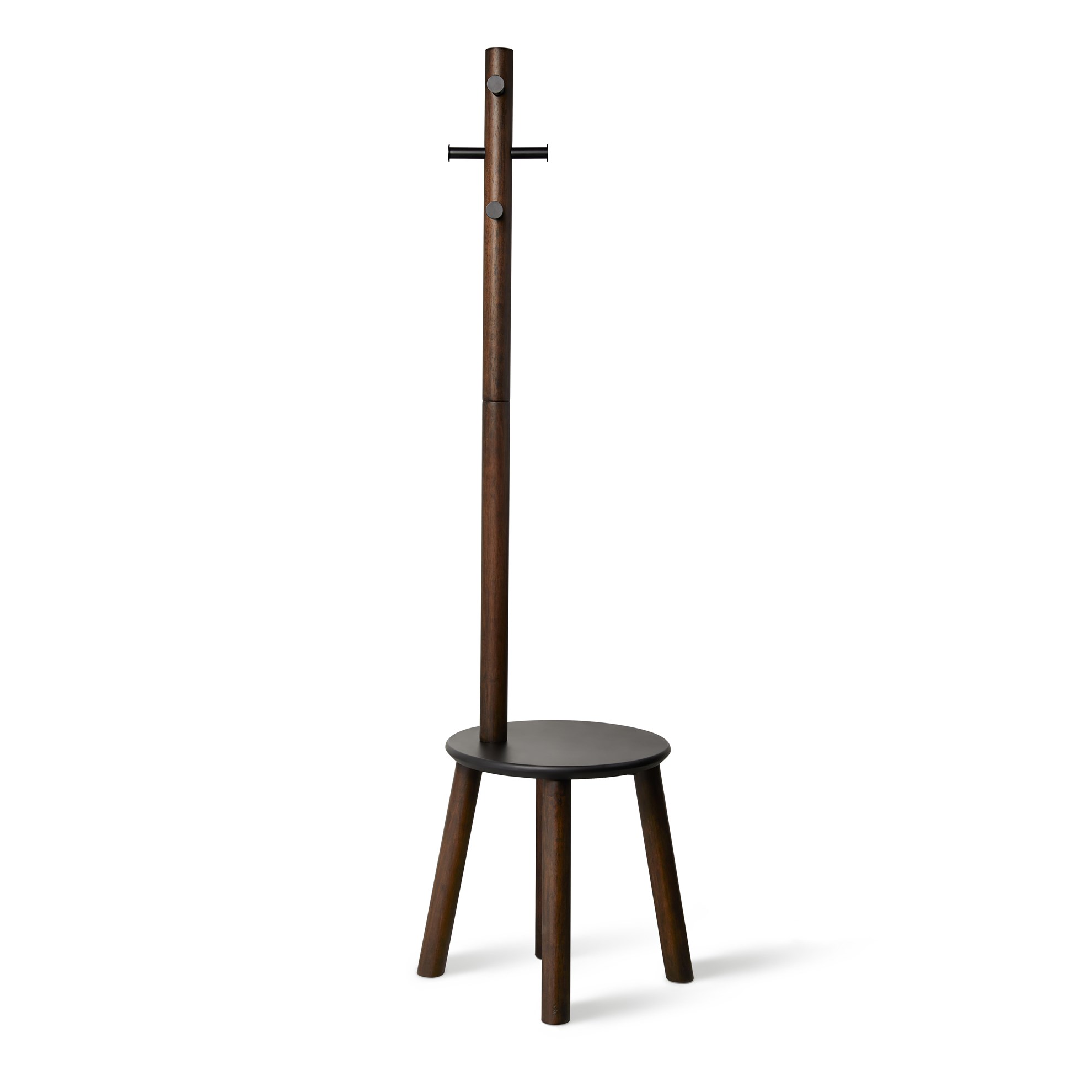 Věšák se stoličkou PILLAR 167x50 cm tm.hnědý_2