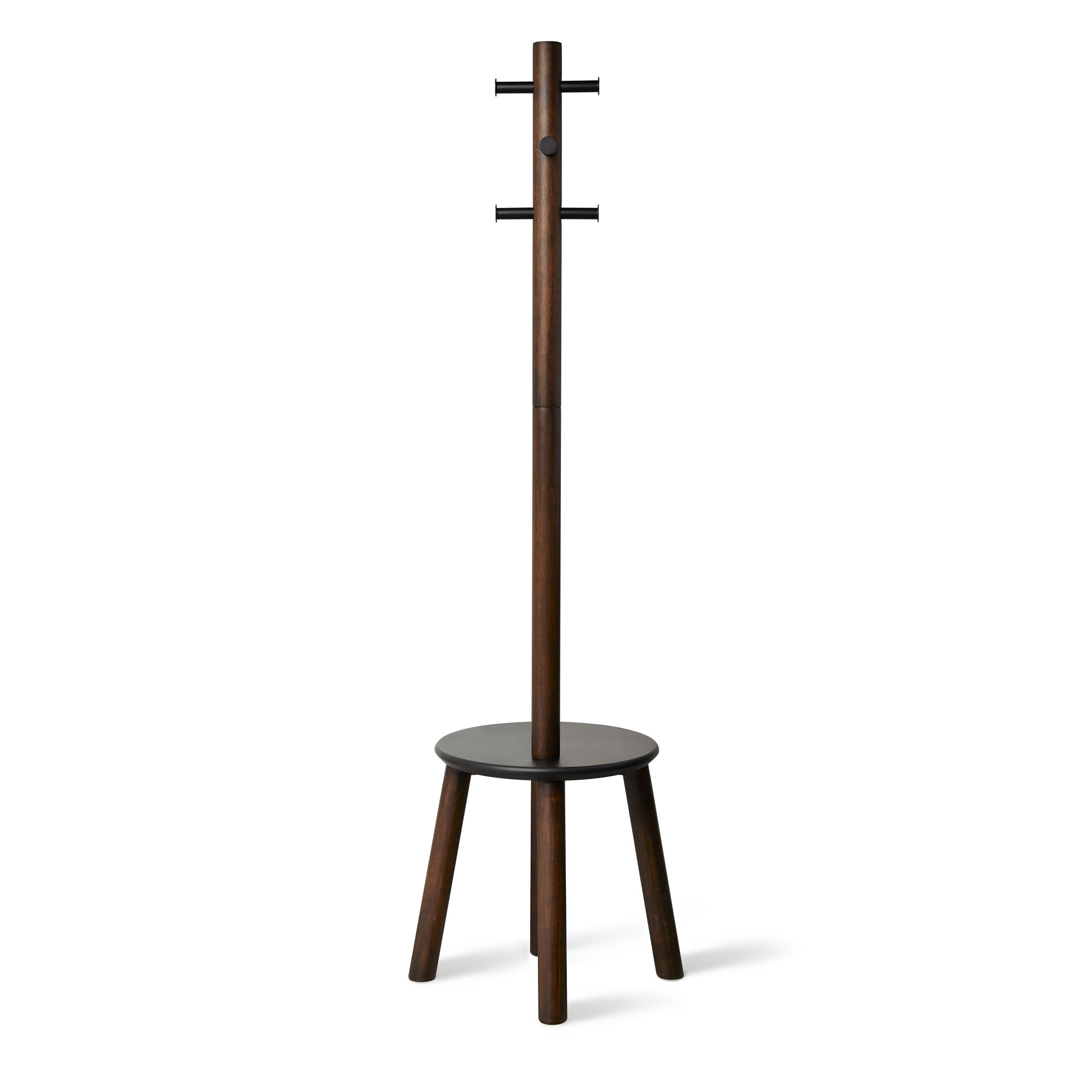 Věšák se stoličkou PILLAR 167x50 cm tm.hnědý_3
