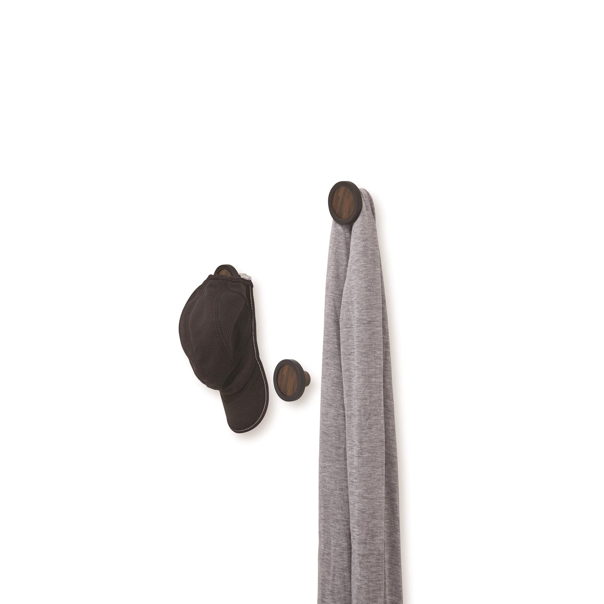 Set 3 háčků na stěnu HUB černá/tm.hnědá_0