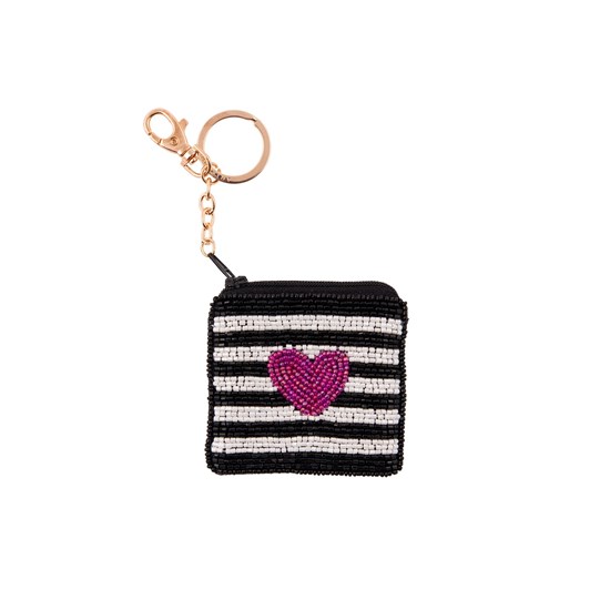 Přívěsek na klíče taštička s perličkami 8x8 cm_0