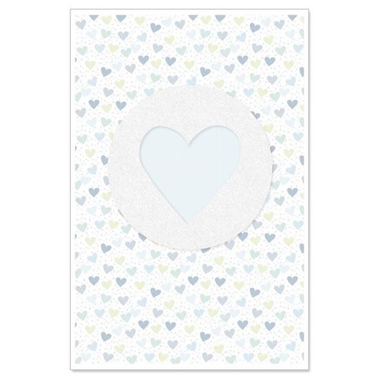 Dětské přání s obálkou s motivem srdíček modré_0