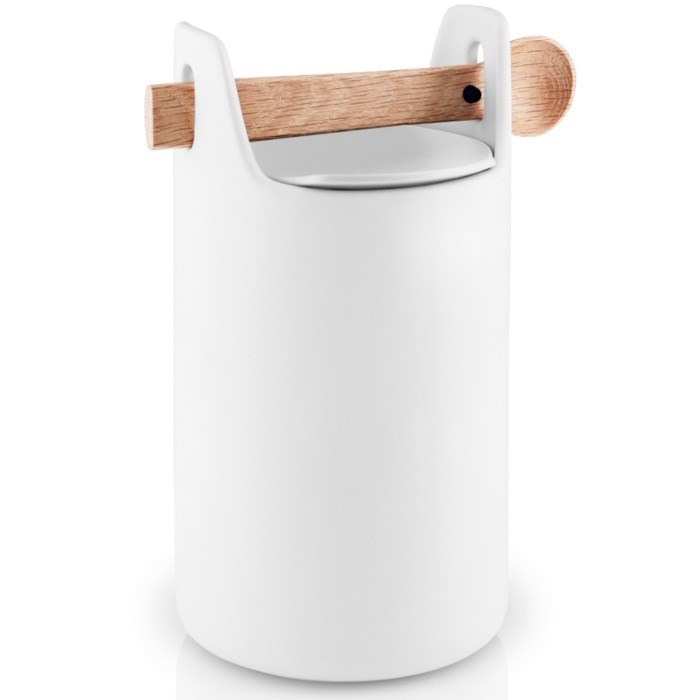 Obrázek z Dóza s dřevěnou lžičkou TOOLBOX, bílá - 20 cm 