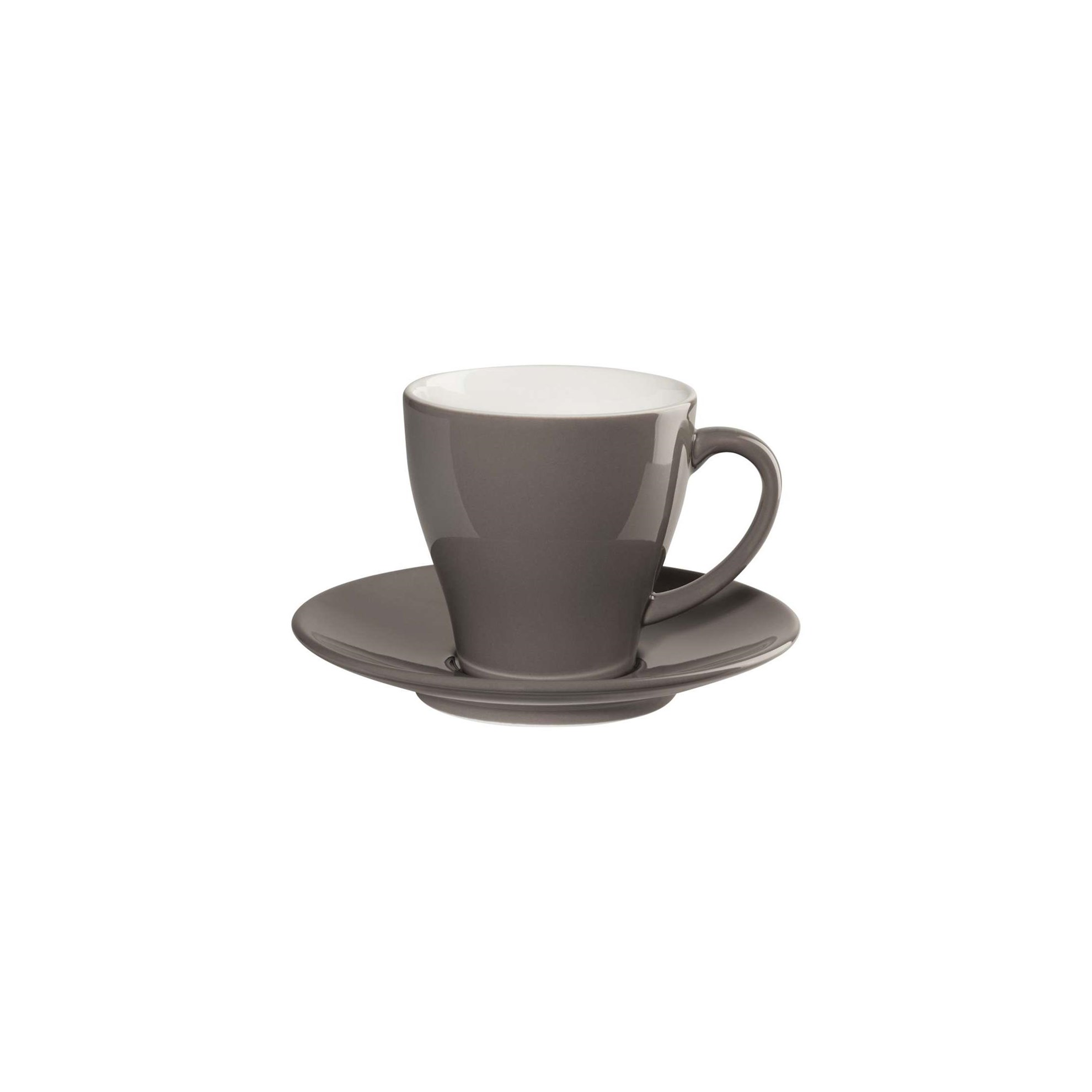 Šálek na kávu s podšálkem CAFFÉ TI AMO 0,25 l, šedohnědý_0