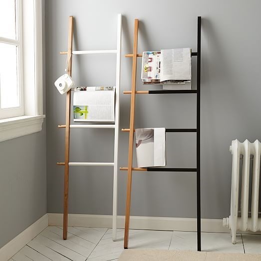 Obrázek z Žebřík, věšák HUB - nastavitelná šíře - bílá, přírodní 