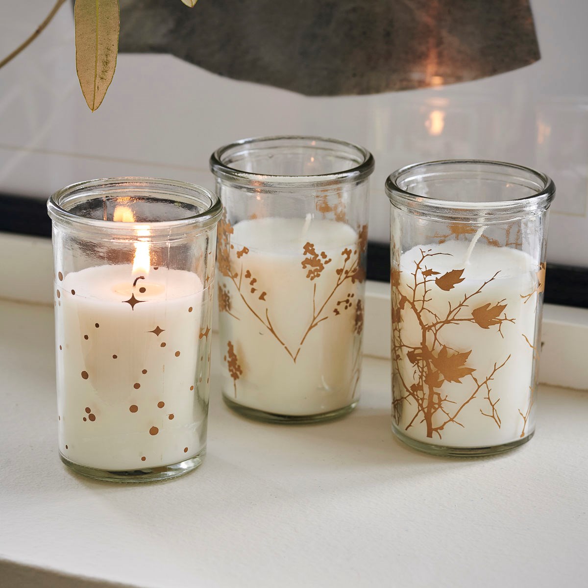 Svíčky ve skle SEASON bílé SET/3 ks_1