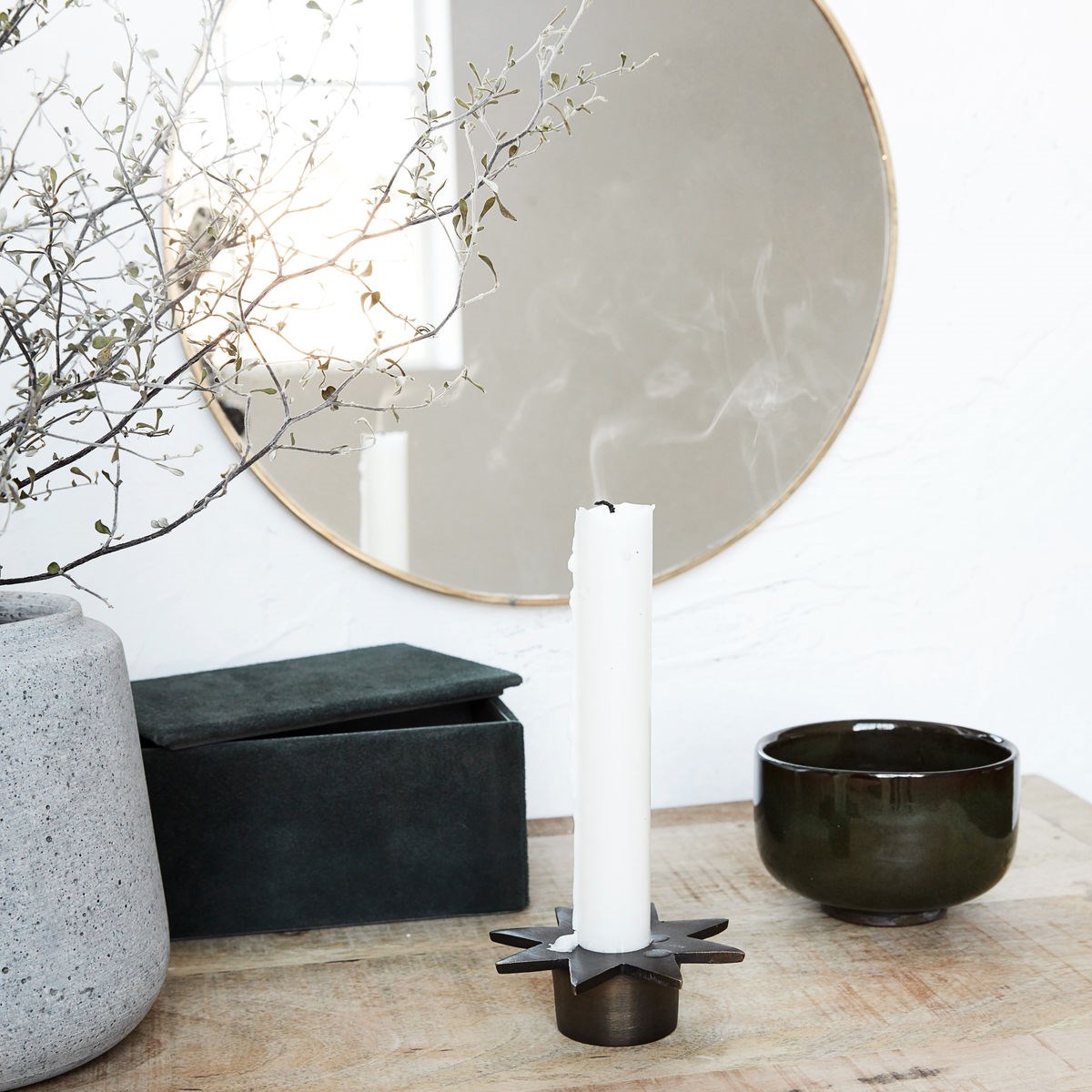 Kovový svícen STAR P.8,5 cm starožitný kovový_1