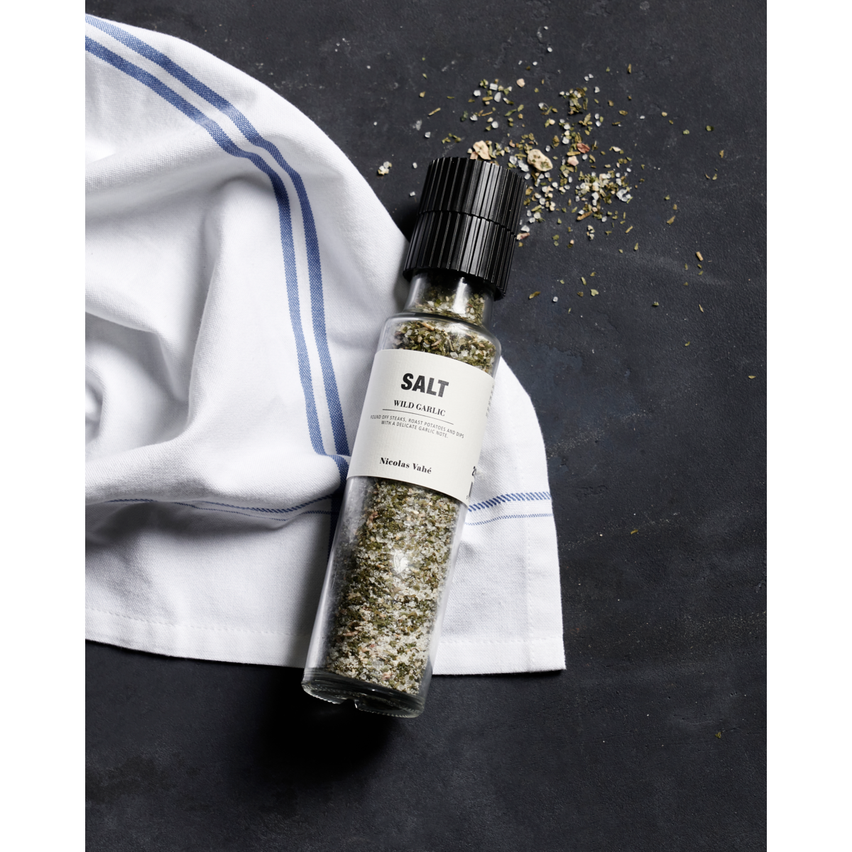 Sůl WILD GARLIC s medvědím česnek s mlýnkem Nicolas Vahé 215g_1