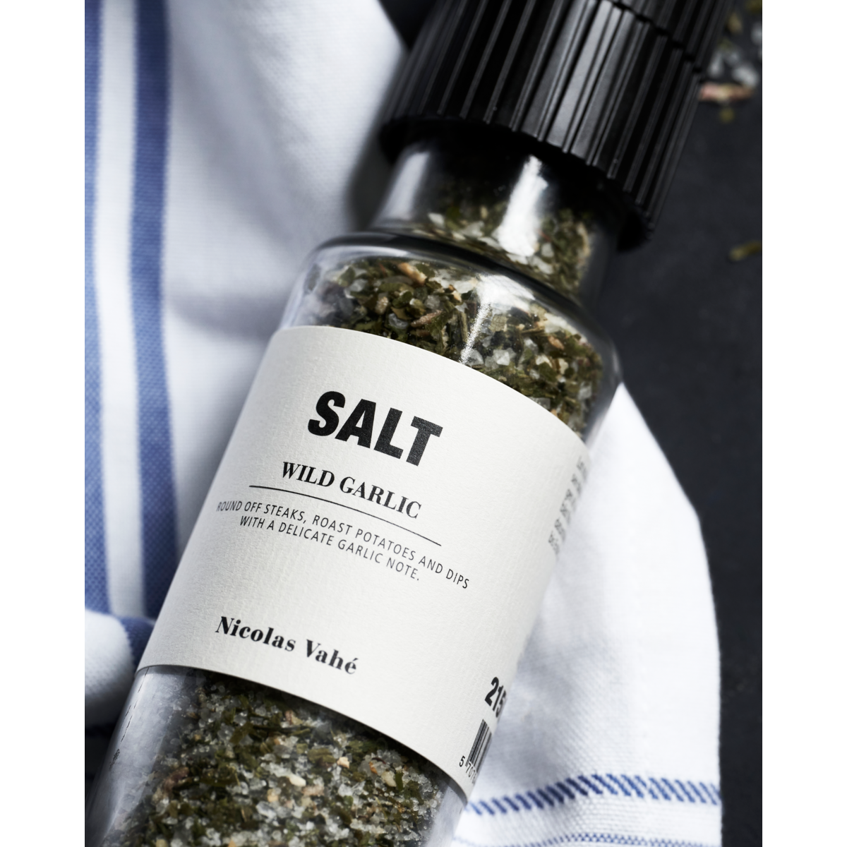 Sůl WILD GARLIC s medvědím česnek s mlýnkem Nicolas Vahé 215g_2