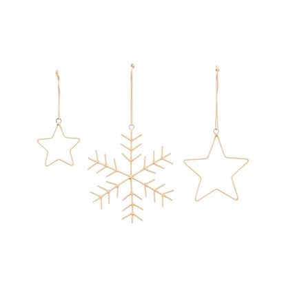 Vánoční dekorace SNOWFLAKE & STARS SET/3ks zlatá_2