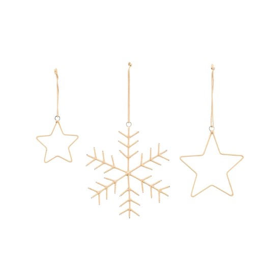 Vánoční dekorace SNOWFLAKE & STARS SET/3ks zlatá_2
