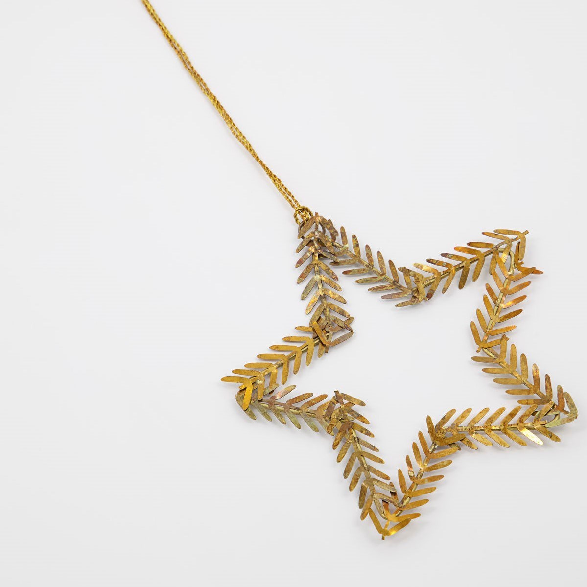 Obrázek z Vánoční ozdoba hvězda z větviček LAMET 10 cm mosazná 