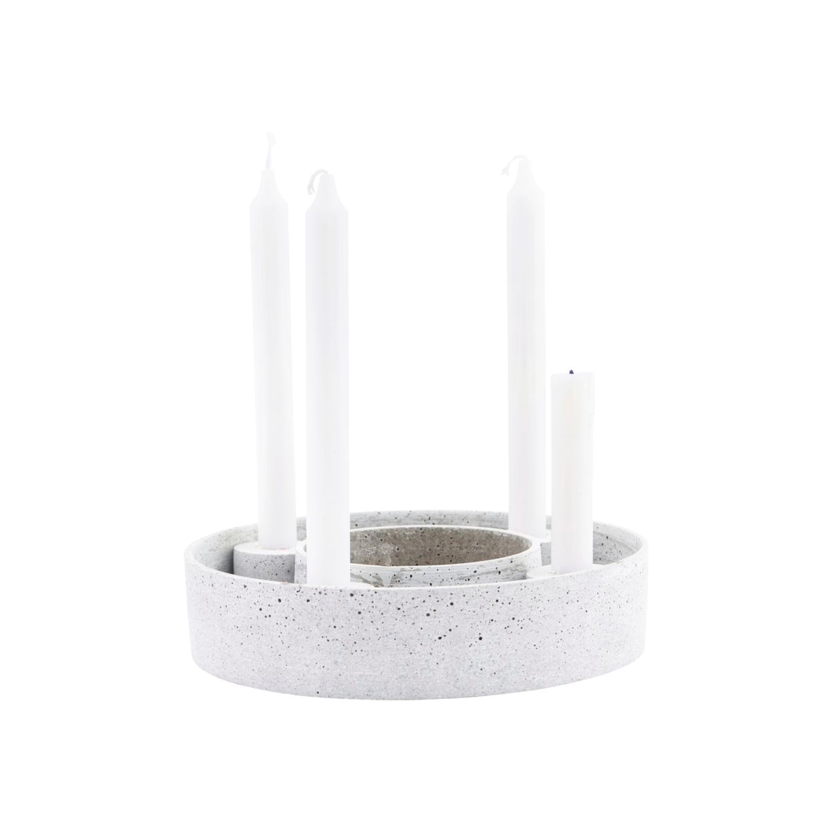 Obrázek z Adventní kulatý svícen RING na 4 svíčky 26 cm šedý 