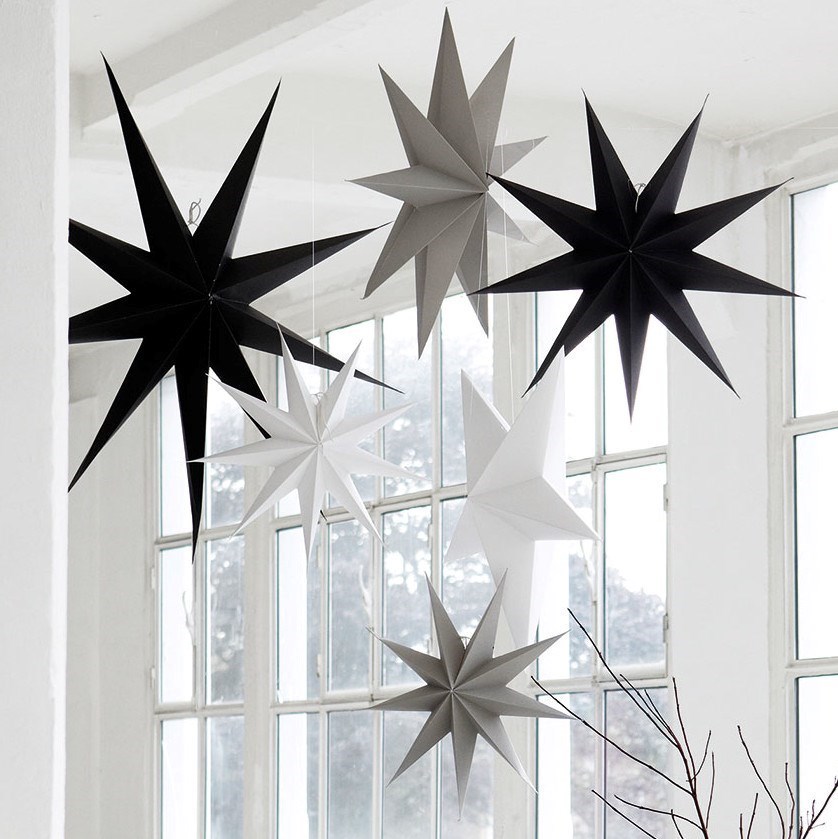 Obrázek z Papírová 9cípá hvězda STAR WHITE 45 cm bílá 