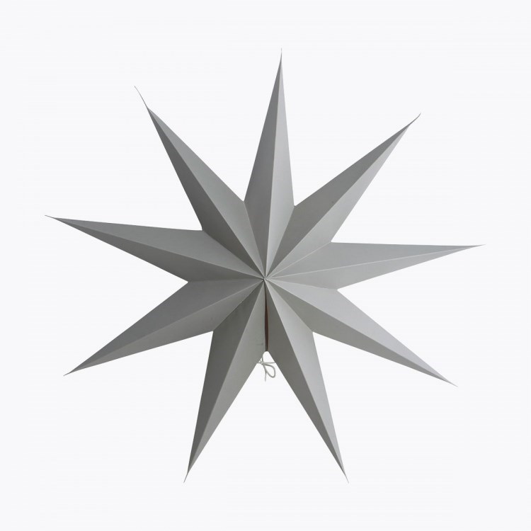 Obrázek z Papírová 9cípá hvězda STAR GREY 60 cm šedá 