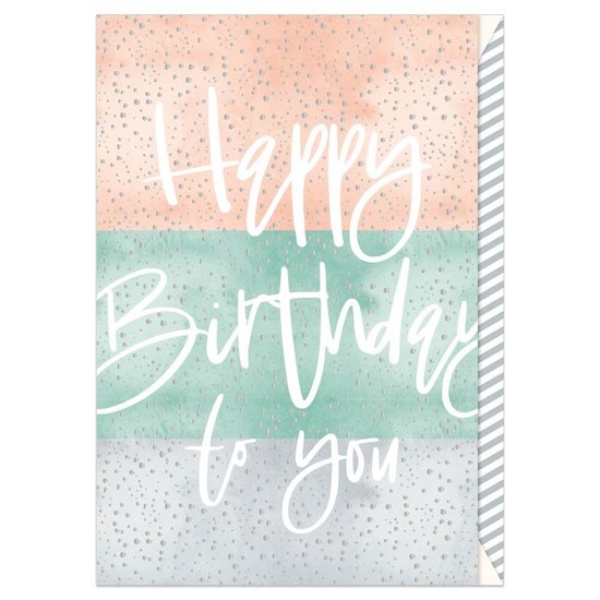 Přání ražené s obálkou Happy Birthday/Streifen_0