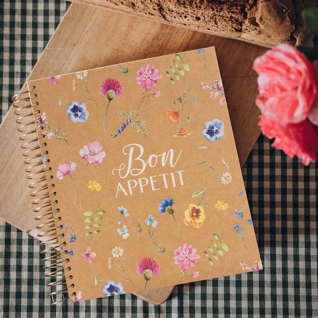 Sešit na recepty 19x22 cm Kraft-Blümche_0