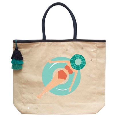 Bavlněná taška na pláž se zipem 45x44x11 cm /Badenixe_2