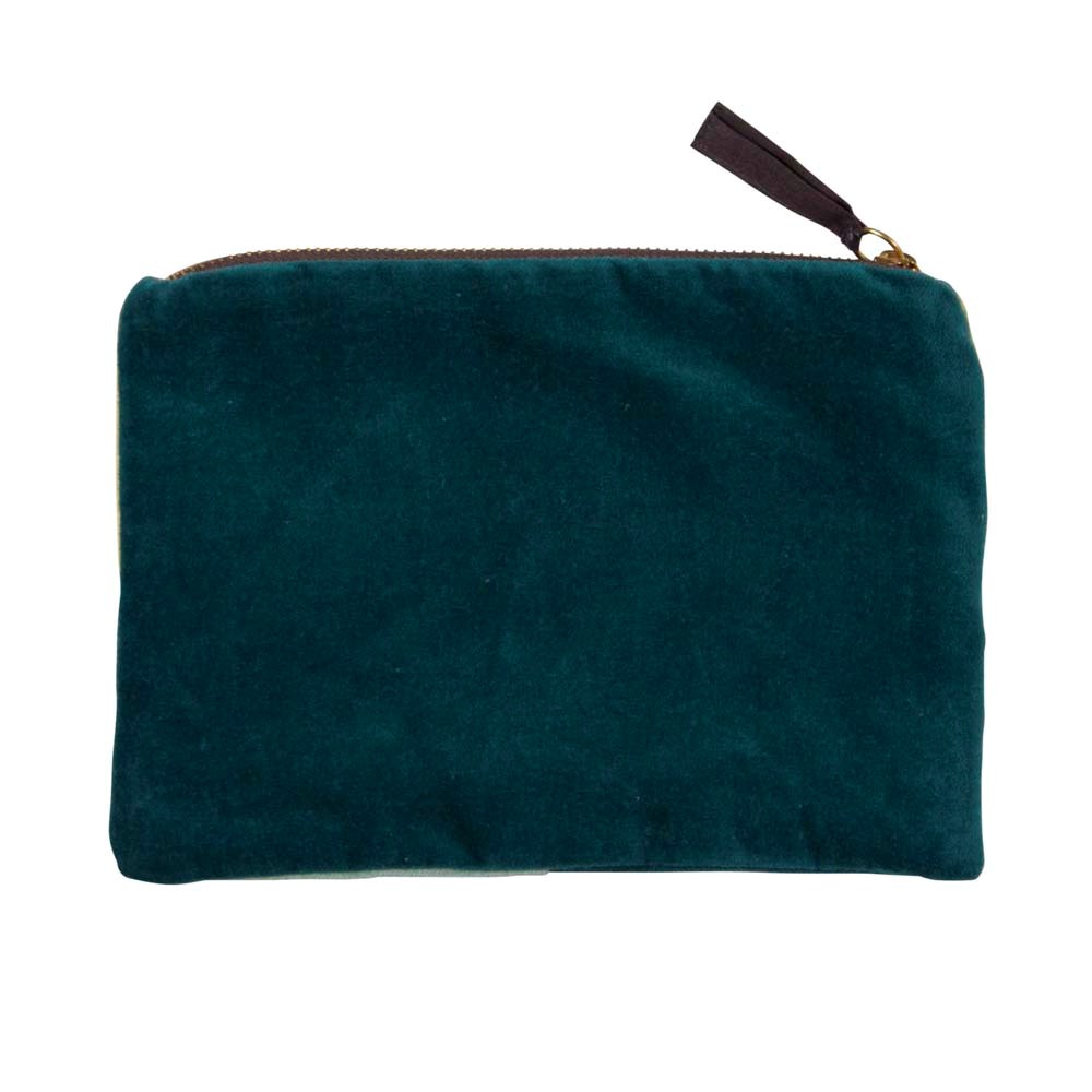 Sametová kosmetická taštička 22x15 cm Color Blocking grün_0