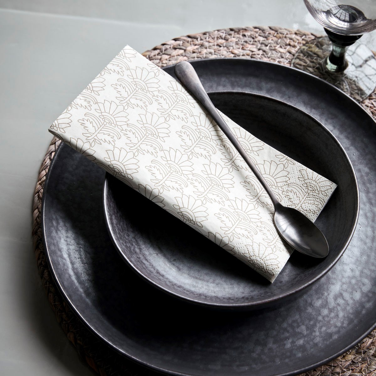 Ubrousky BAROQUE 20x20 cm 40 ks šedá/hnědá_0