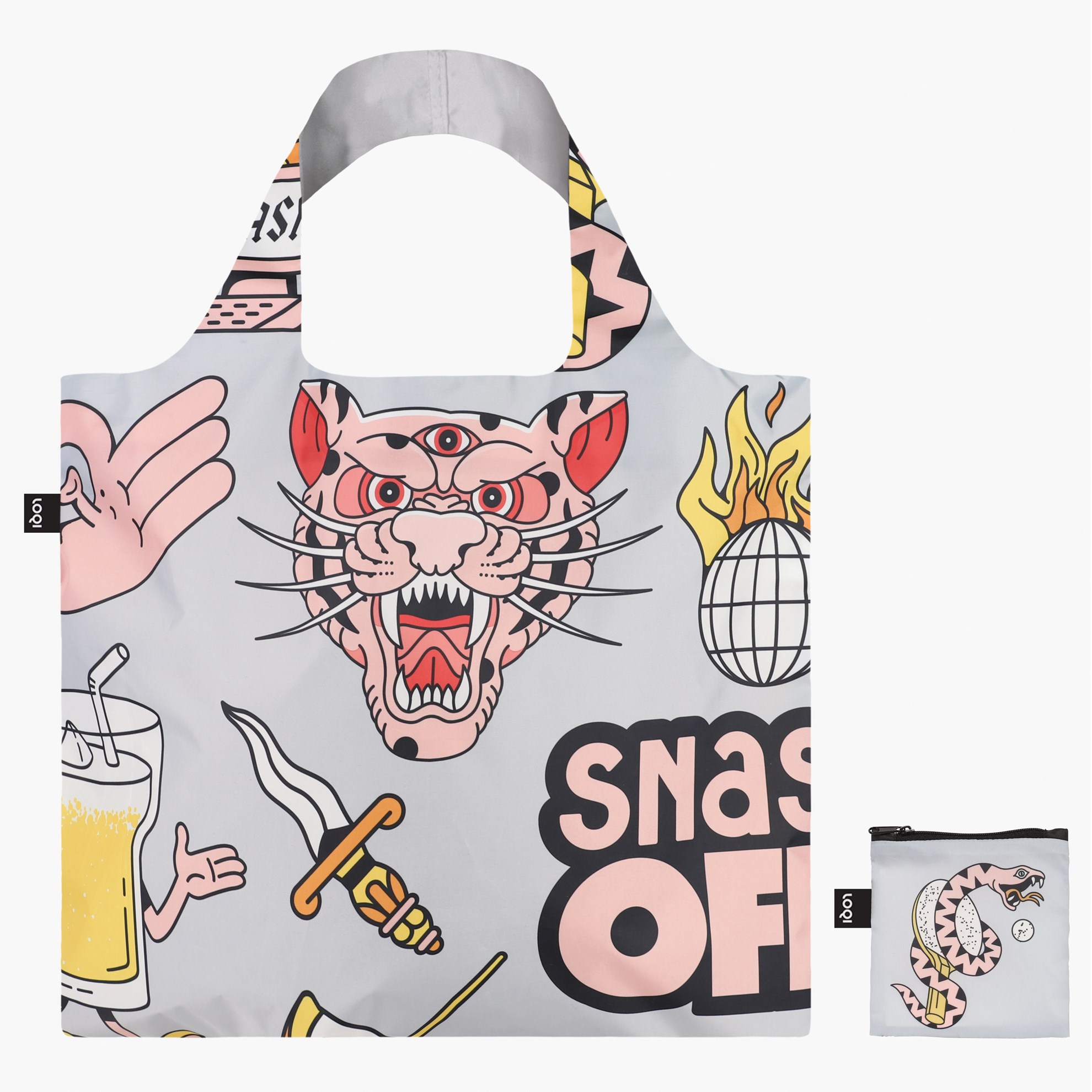 Taška LOQI - SNASK Tiger grey_0