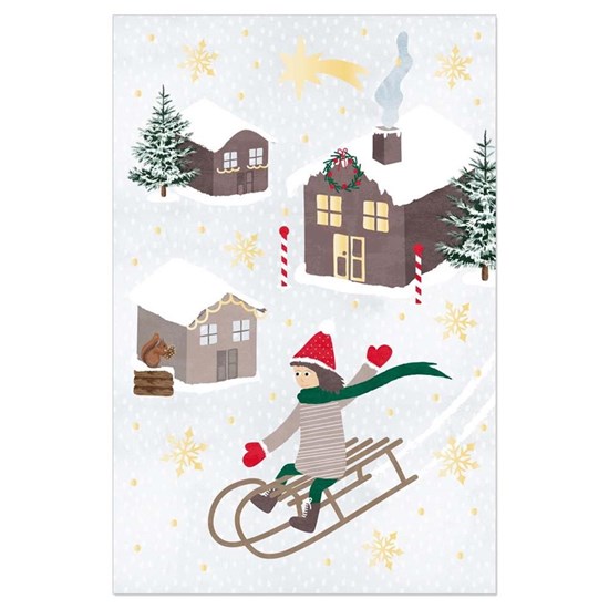 Přání ražené s obálkou Weihnachtsdorf-Schlittenfahrt im_0