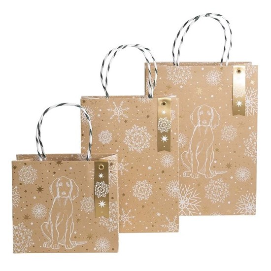 Kvalitní dárkové tašky SET/3 vel. Kraft/Hund/Sterne_1