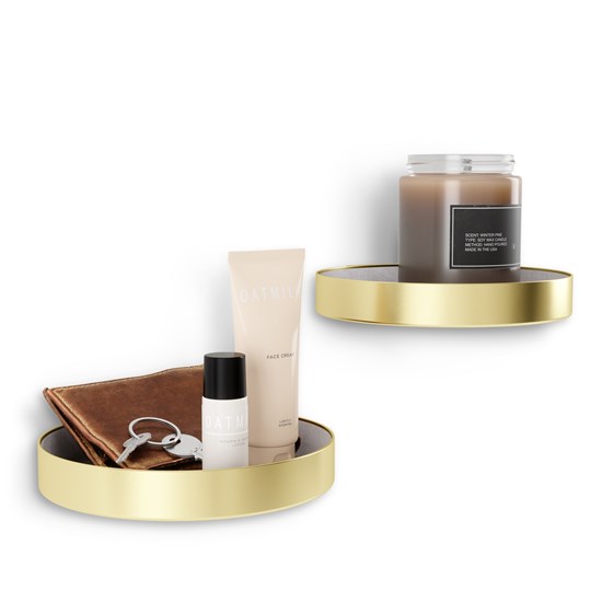 Dekorativní nástěnné poličky PERCH SET/2 ks mosazné_0