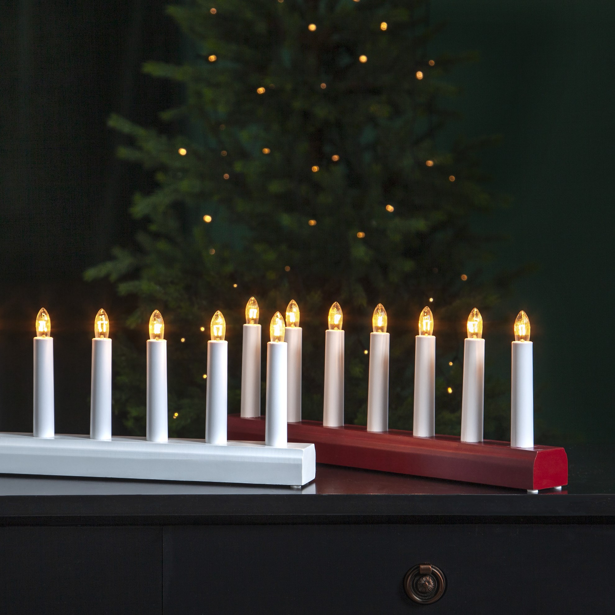 Okenní svíce IDA 7 žárovek červený_0