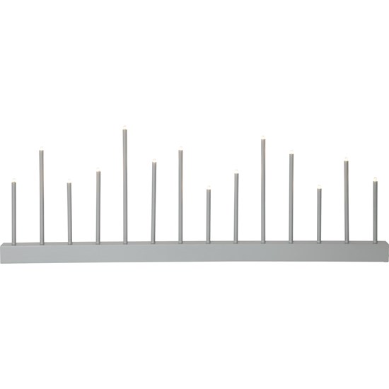 Dekorační LED svícen ECHO 14x žárovek šedý_1