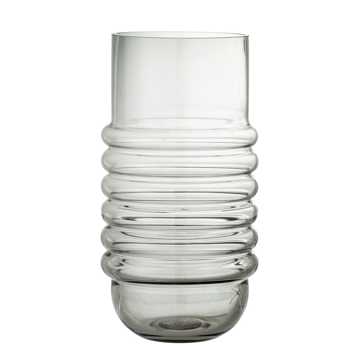 Tvarovaná váza Belma ze světle šedého barveného skla_2